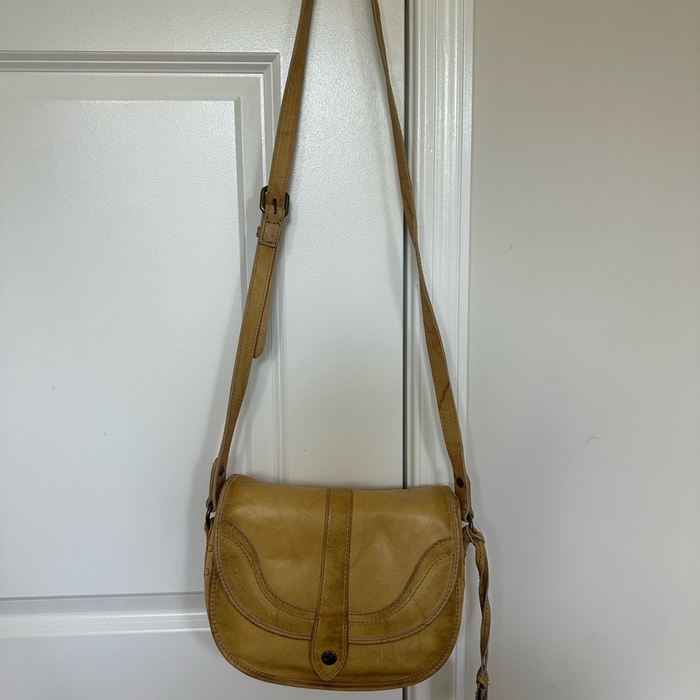 Frye Light Brown Leather Crossbody Bag